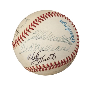 500 Home Run Club Multi-Signed Baseball with 10 signatures including Williams 